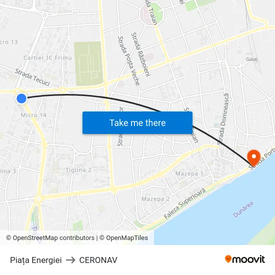 Piața Energiei to CERONAV map