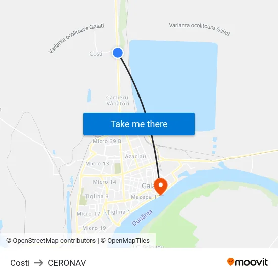 Costi to CERONAV map