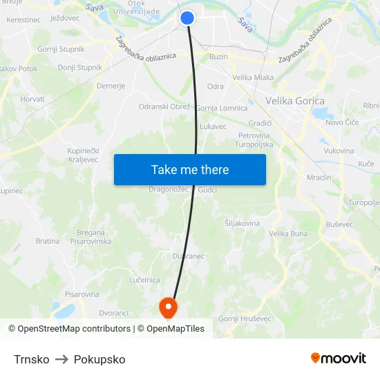 Trnsko to Pokupsko map