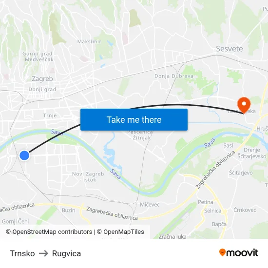 Trnsko to Rugvica map
