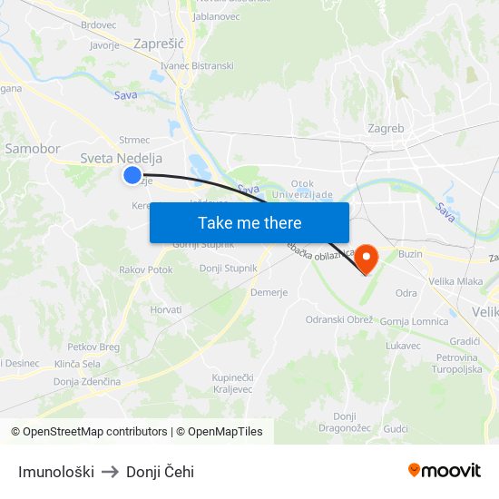 Imunološki to Donji Čehi map