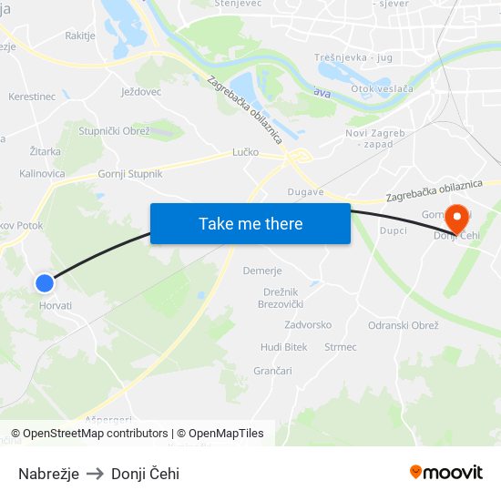 Nabrežje to Donji Čehi map