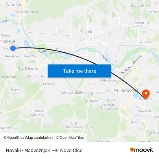 Novaki - Nadvožnjak to Novo Čiče map