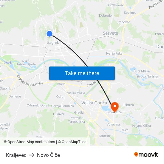 Kraljevec to Novo Čiče map