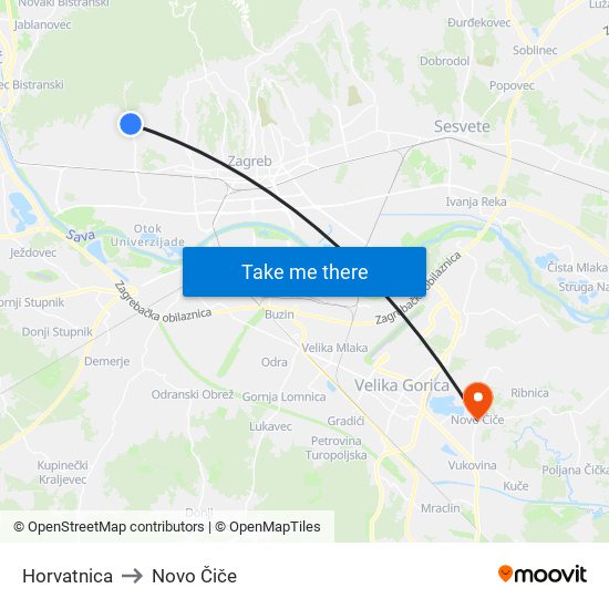 Horvatnica to Novo Čiče map