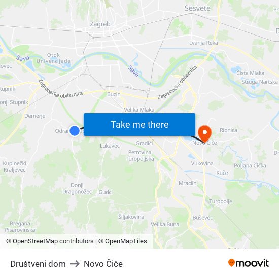 Društveni dom to Novo Čiče map