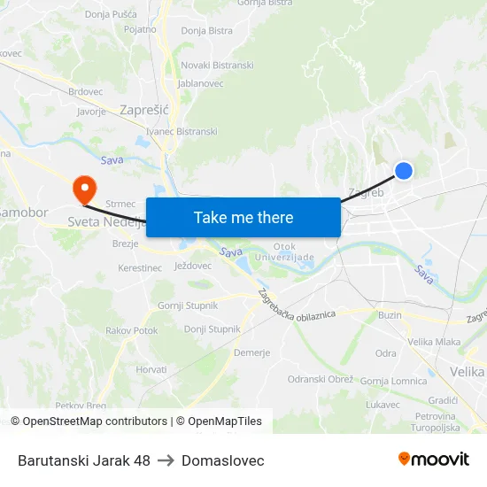 Barutanski Jarak 48 to Domaslovec map