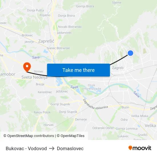 Bukovac - Vodovod to Domaslovec map