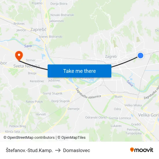 Štefanov.-Stud.Kamp. to Domaslovec map