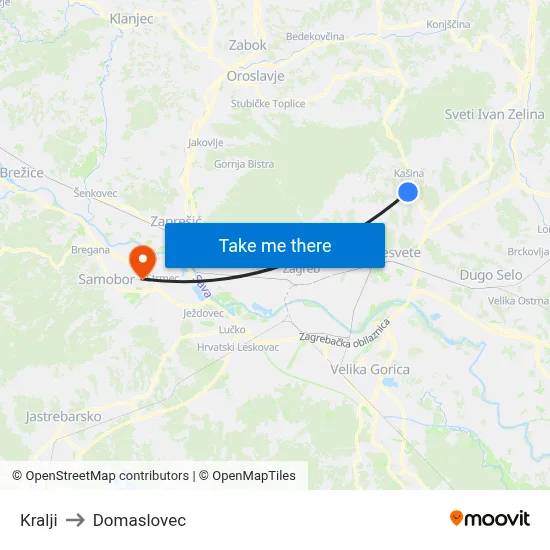 Kralji to Domaslovec map