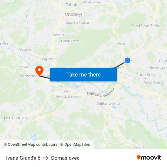 Ivana Granđe 6 to Domaslovec map