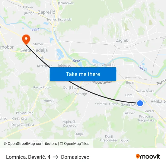 Lomnica, Deverić. 4 to Domaslovec map