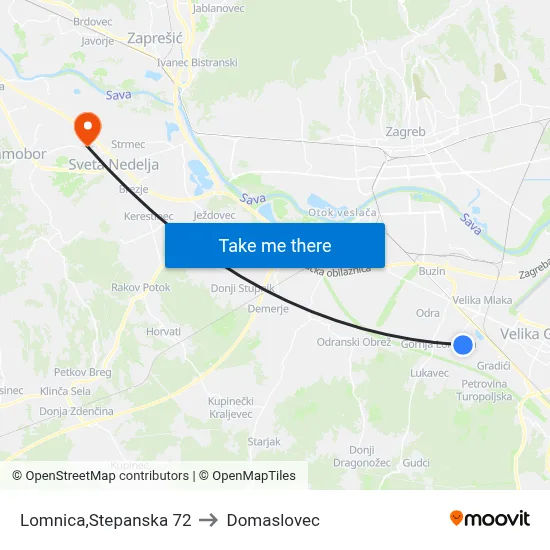 Lomnica,Stepanska 72 to Domaslovec map