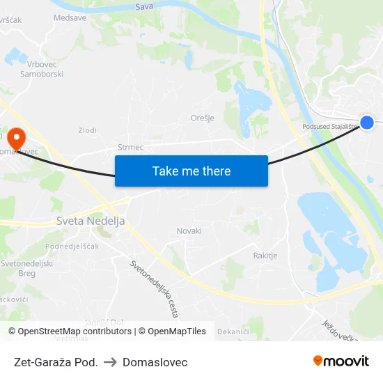 Zet-Garaža Pod. to Domaslovec map
