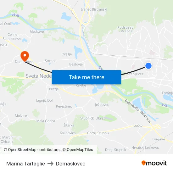Marina Tartaglie to Domaslovec map