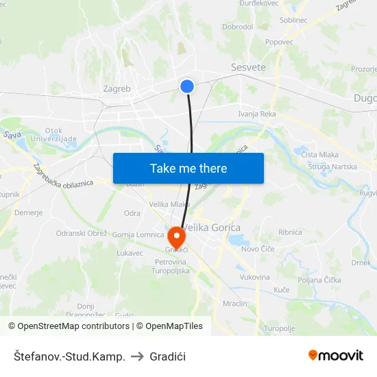 Štefanov.-Stud.Kamp. to Gradići map