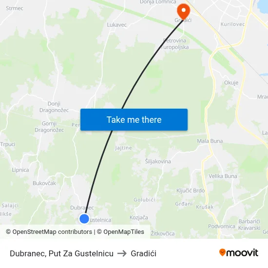 Dubranec, Put Za Gustelnicu to Gradići map