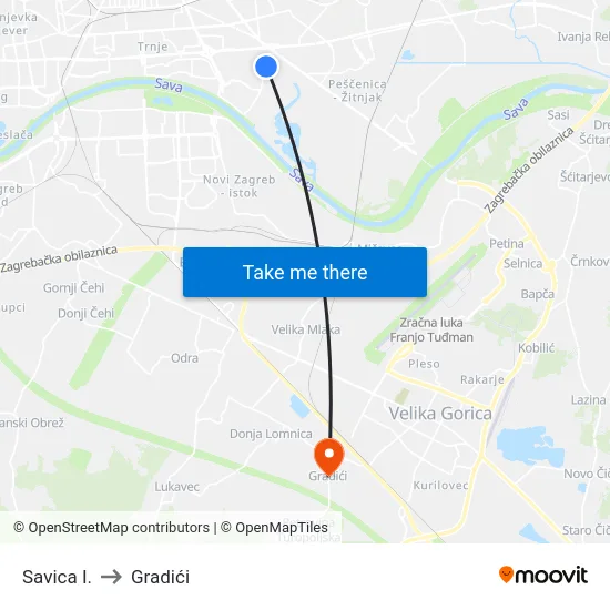 Savica I. to Gradići map