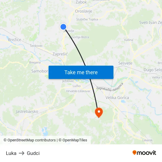 Luka to Gudci map
