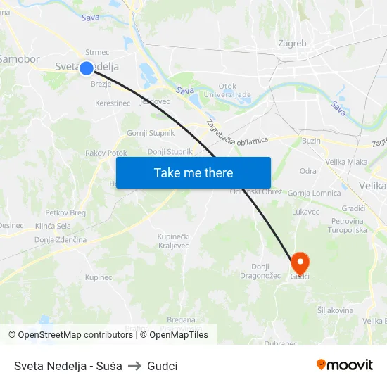 Sveta Nedelja - Suša to Gudci map
