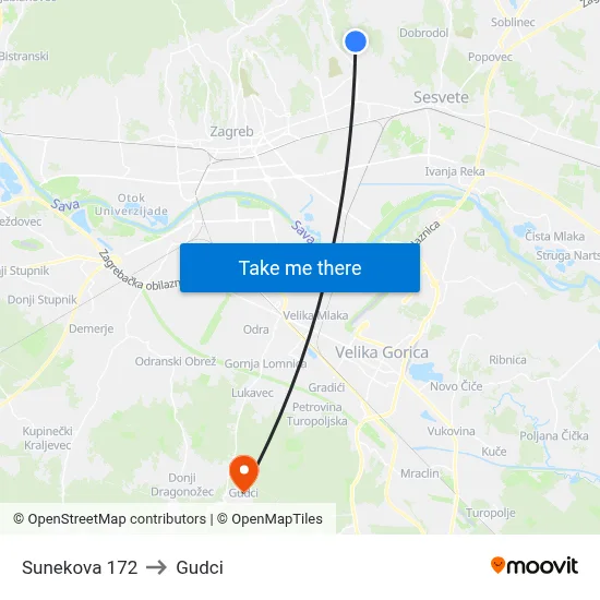 Sunekova 172 to Gudci map