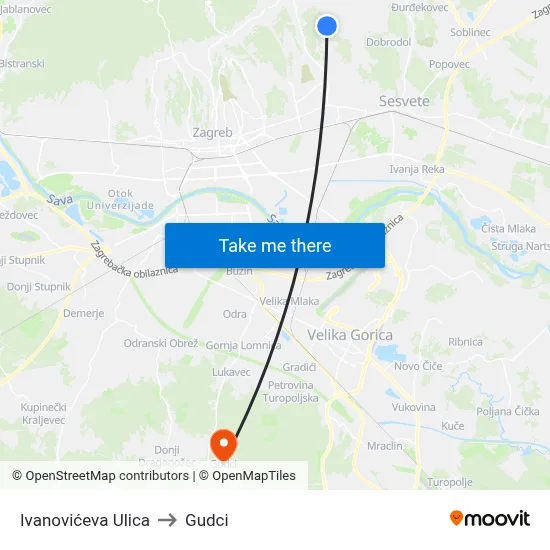 Ivanovićeva Ulica to Gudci map