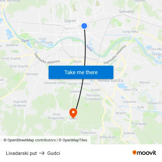 Livadarski put to Gudci map