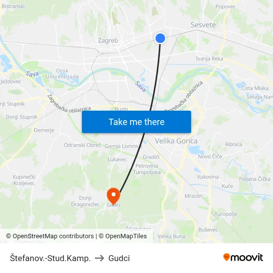 Štefanov.-Stud.Kamp. to Gudci map