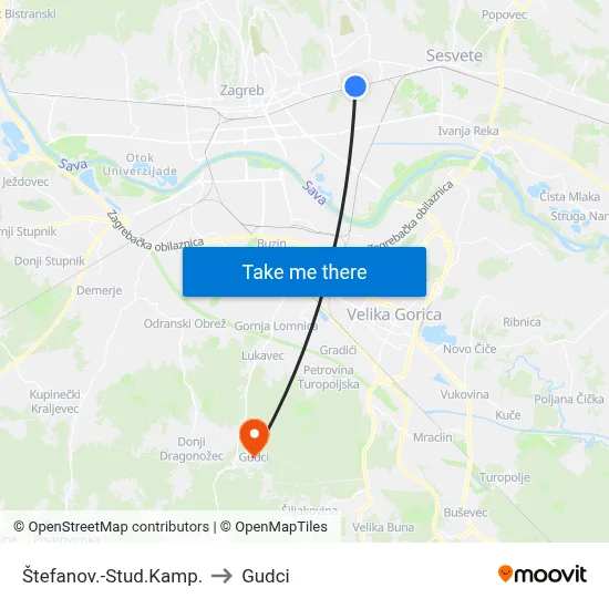 Štefanov.-Stud.Kamp. to Gudci map