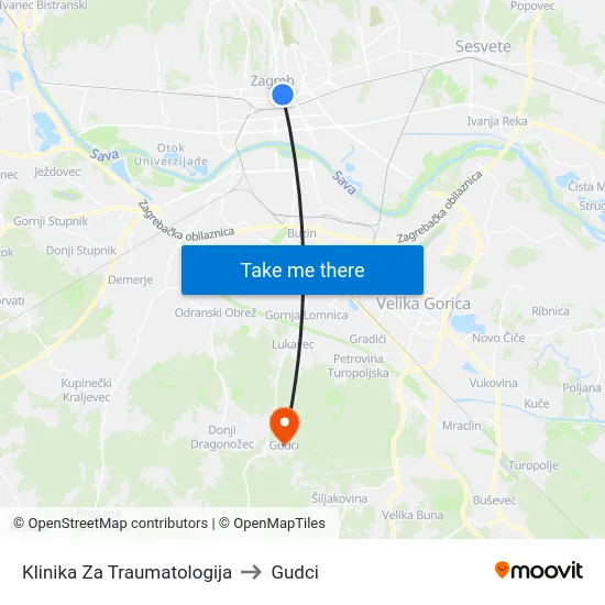 Klinika Za Traumatologija to Gudci map