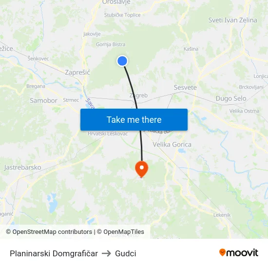 Planinarski Domgrafičar to Gudci map
