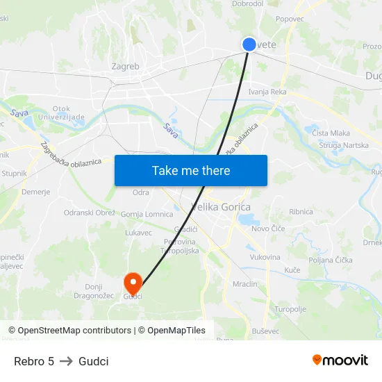 Rebro 5 to Gudci map
