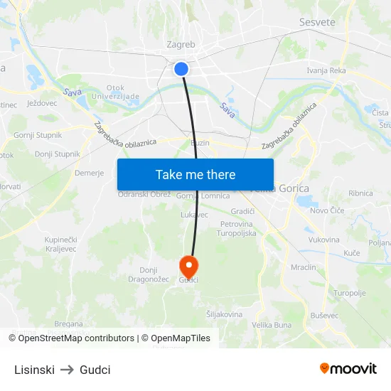 Lisinski to Gudci map