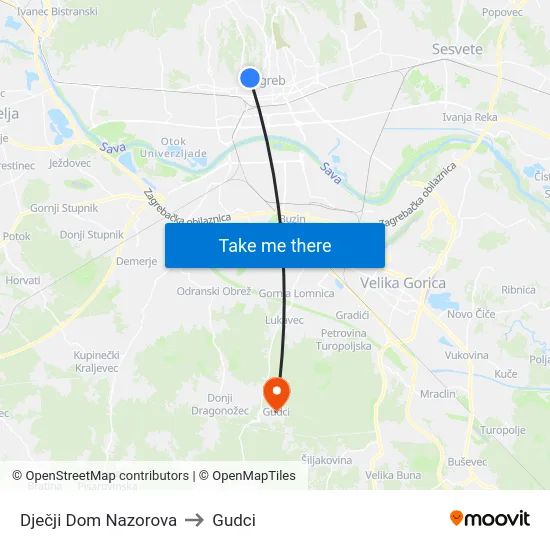 Dječji Dom Nazorova to Gudci map