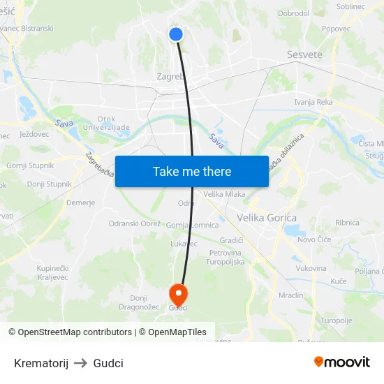 Krematorij to Gudci map