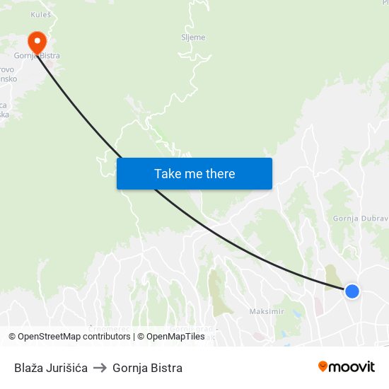 Blaža Jurišića to Gornja Bistra map