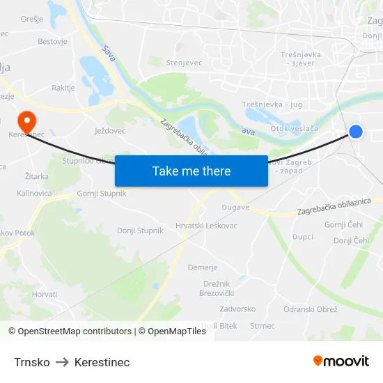 Trnsko to Kerestinec map