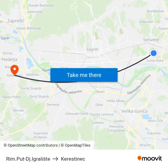 Rim.Put-Dj.Igralište to Kerestinec map