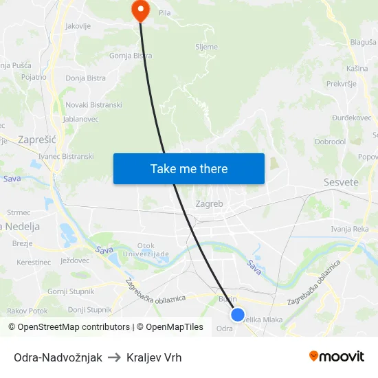 Odra-Nadvožnjak to Kraljev Vrh map
