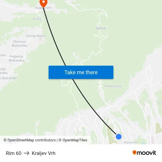 Rim 60 to Kraljev Vrh map