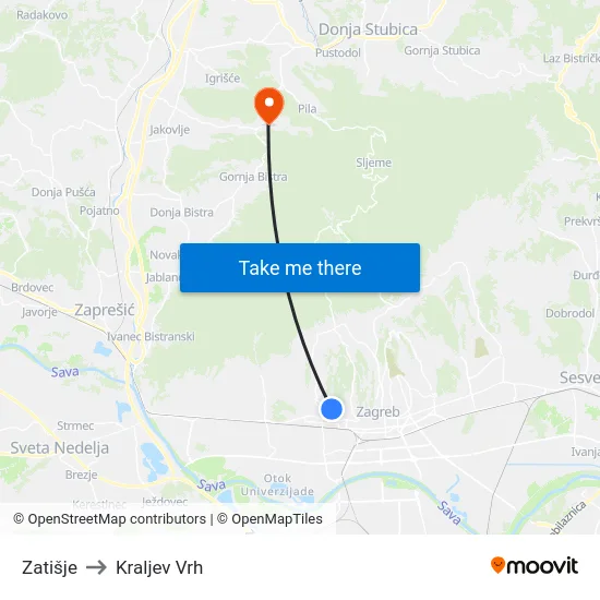 Zatišje to Kraljev Vrh map