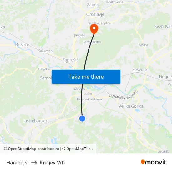 Harabajsi to Kraljev Vrh map