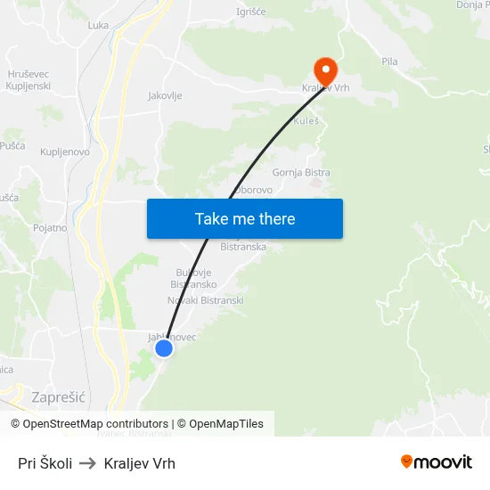Pri Školi to Kraljev Vrh map