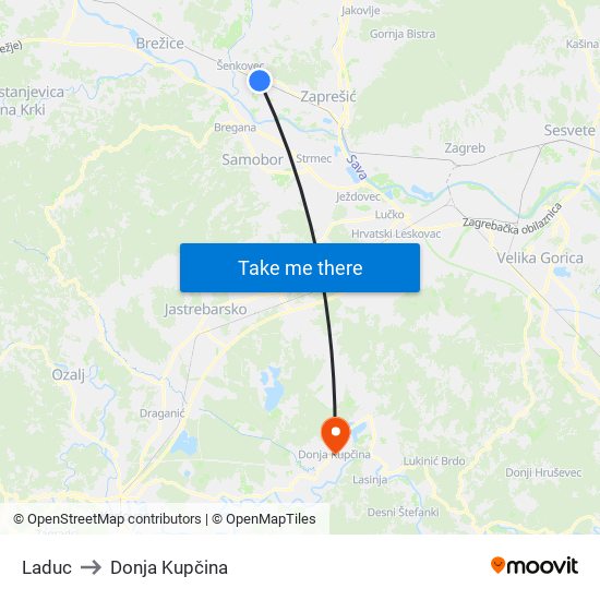 Laduc to Donja Kupčina map