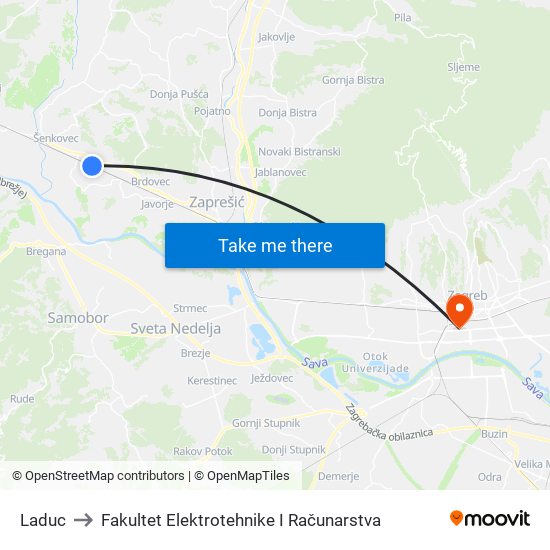 Laduc to Fakultet Elektrotehnike I Računarstva map