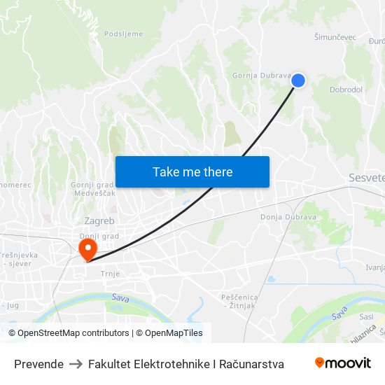 Prevende to Fakultet Elektrotehnike I Računarstva map