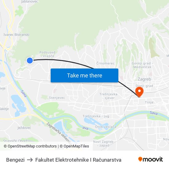 Bengezi to Fakultet Elektrotehnike I Računarstva map