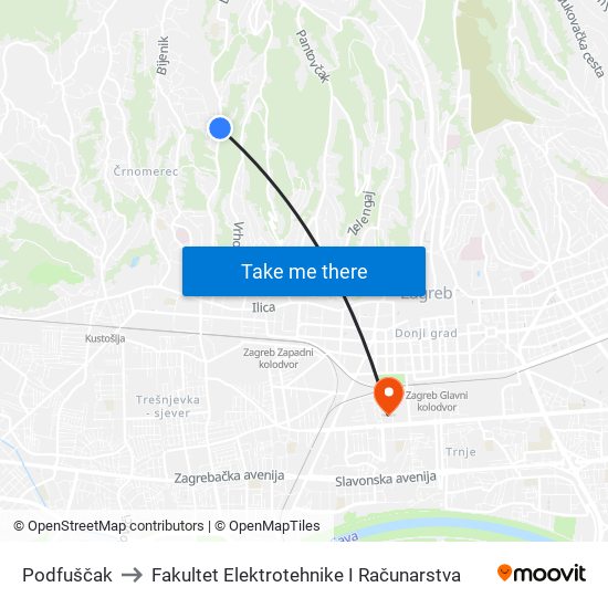 Podfuščak to Fakultet Elektrotehnike I Računarstva map