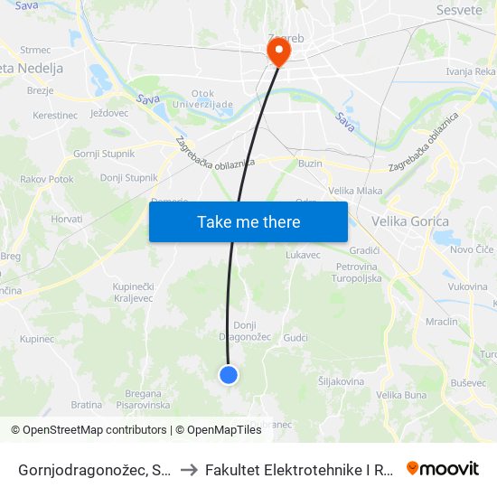 Gornjodragonožec, Spomenik to Fakultet Elektrotehnike I Računarstva map