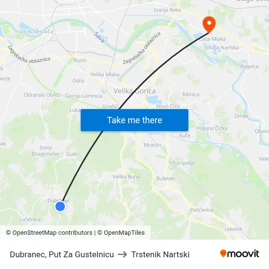 Dubranec, Put Za Gustelnicu to Trstenik Nartski map